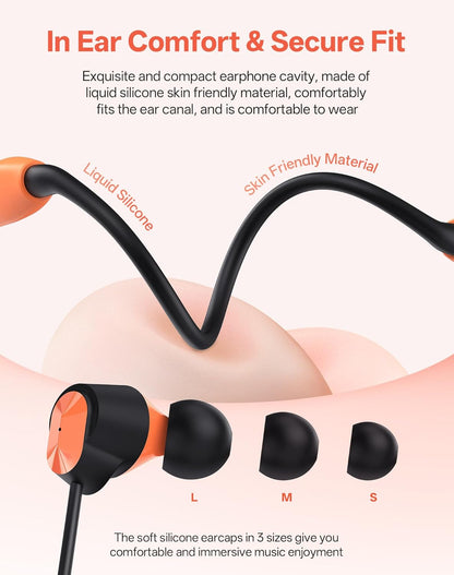 Neckband Bluetooth Headphones with 80H Playtime encalife