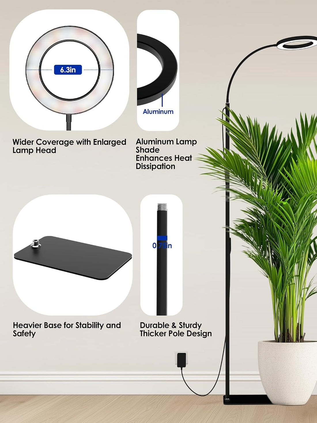 Grow Lights for Indoor Plants | Adjustable Stand encalife