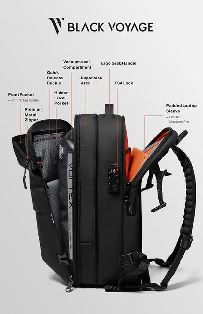 60L Vacuum Compression Travel Backpack TSA Lock encalife