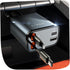 Extendable retractable cables on fast car charger close-up