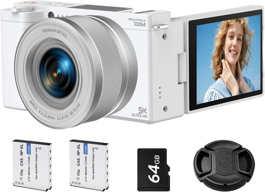5K 72MP Digital Vlogging Camera with Optical Zoom