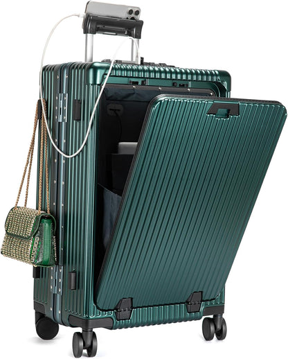 Smart Hardshell Carry-On Luggage with USB encalife