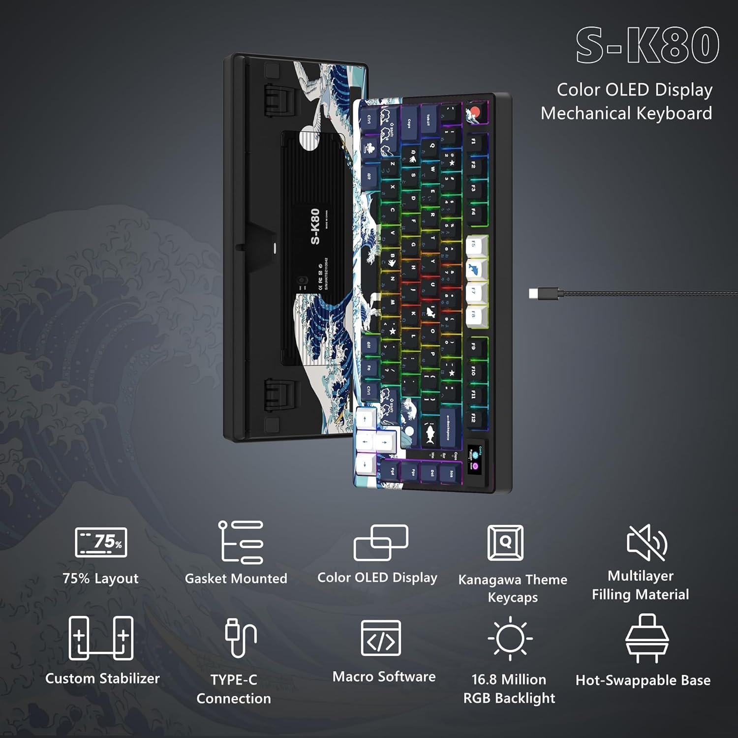 Womier SK80 75% Mechanical Gaming Keyboard encalife