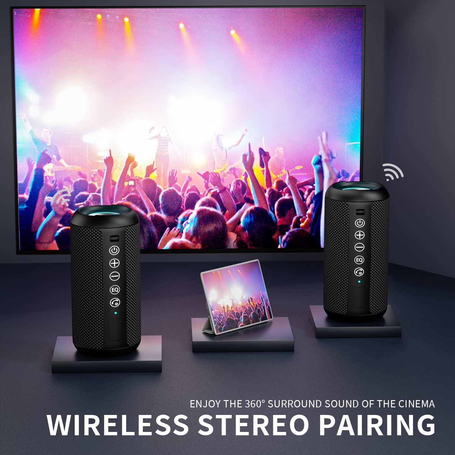 24W Waterproof Bluetooth Speaker With Deep Bass encalife