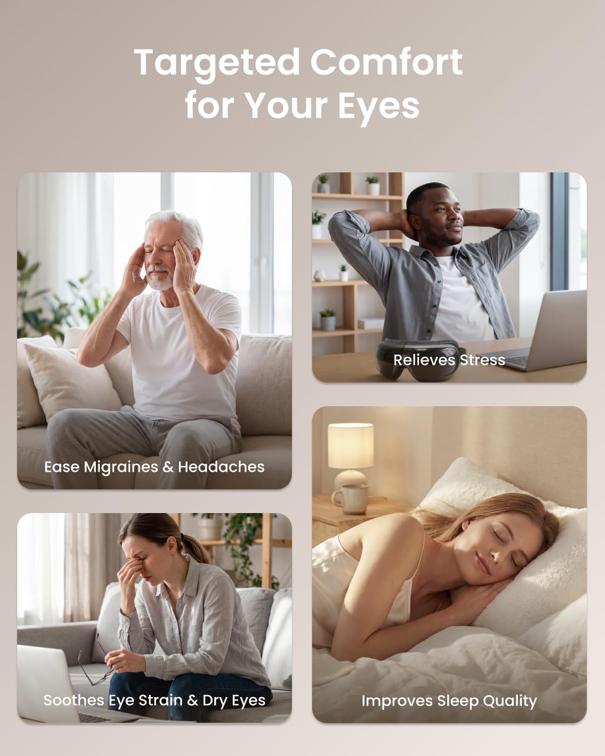 Eye Massager With Heat Cooling Voice Control encalife