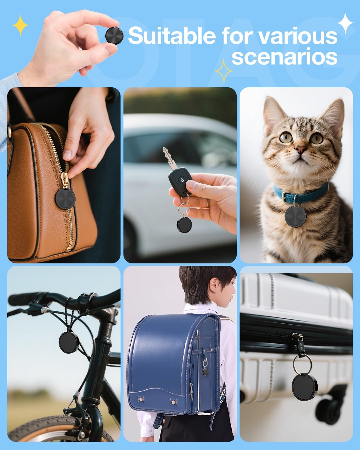 GPS Smart Tracker Tags Android Air Tag Alternative 4 Pack encalife