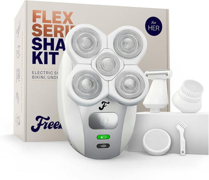 Flexible electric razor women use for silky-smooth legs, body hair, bikini line, private areas, and sensitive skin grooming