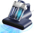 Handheld mattress vacuum cleaner with UV-C light, dual dust cups, heated airflow and deep fabric cleaning head