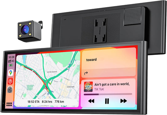9.26 Inch Wireless Carplay Screen mounted on car dashboard with navigation display