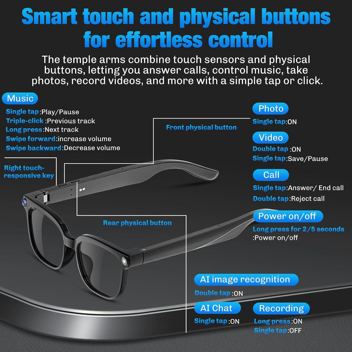 AI Translation Camera Smart Glasses encalife