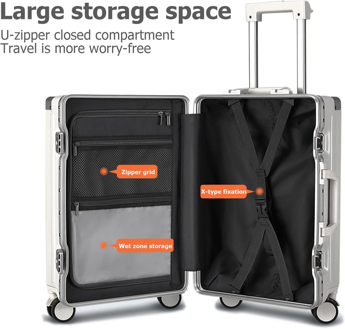 Smart Hardshell Carry-On Luggage with USB encalife