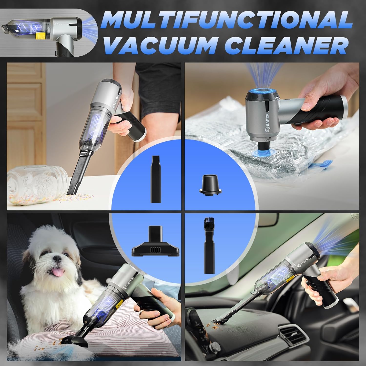 Cordless Handheld Car Vacuum Blower Air Pump encalife