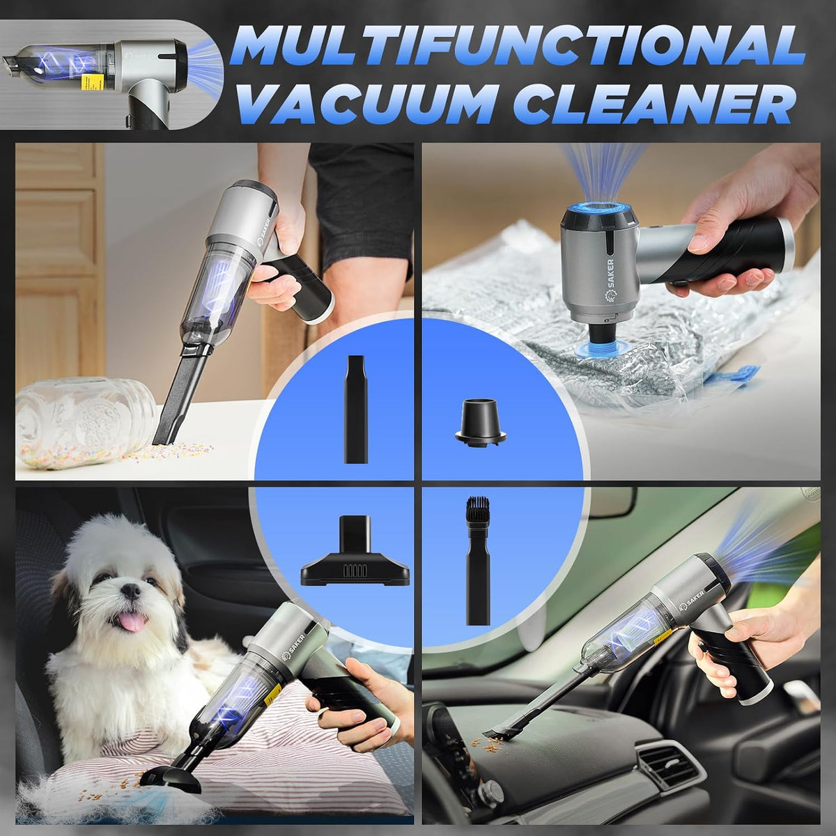 Cordless Handheld Car Vacuum Blower Air Pump encalife