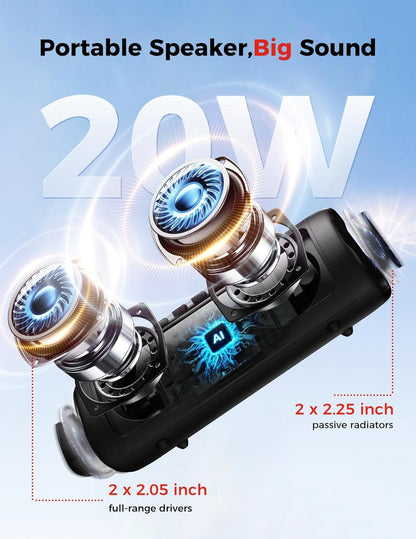 Powerful 20W Waterproof Bluetooth Speaker With Lights encalife