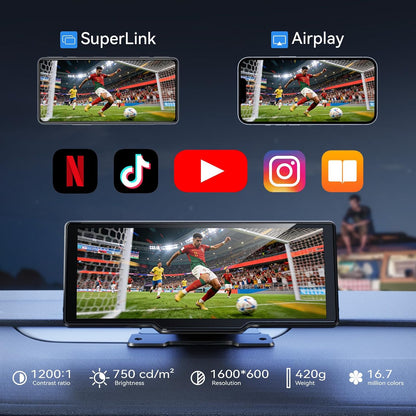 10.26 Inch Wireless Carplay Screen With Camera encalife