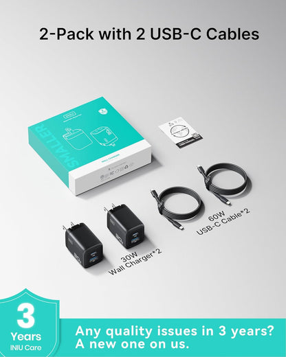 Mini 30W GaN USB-C Fast Charger With Cable encalife