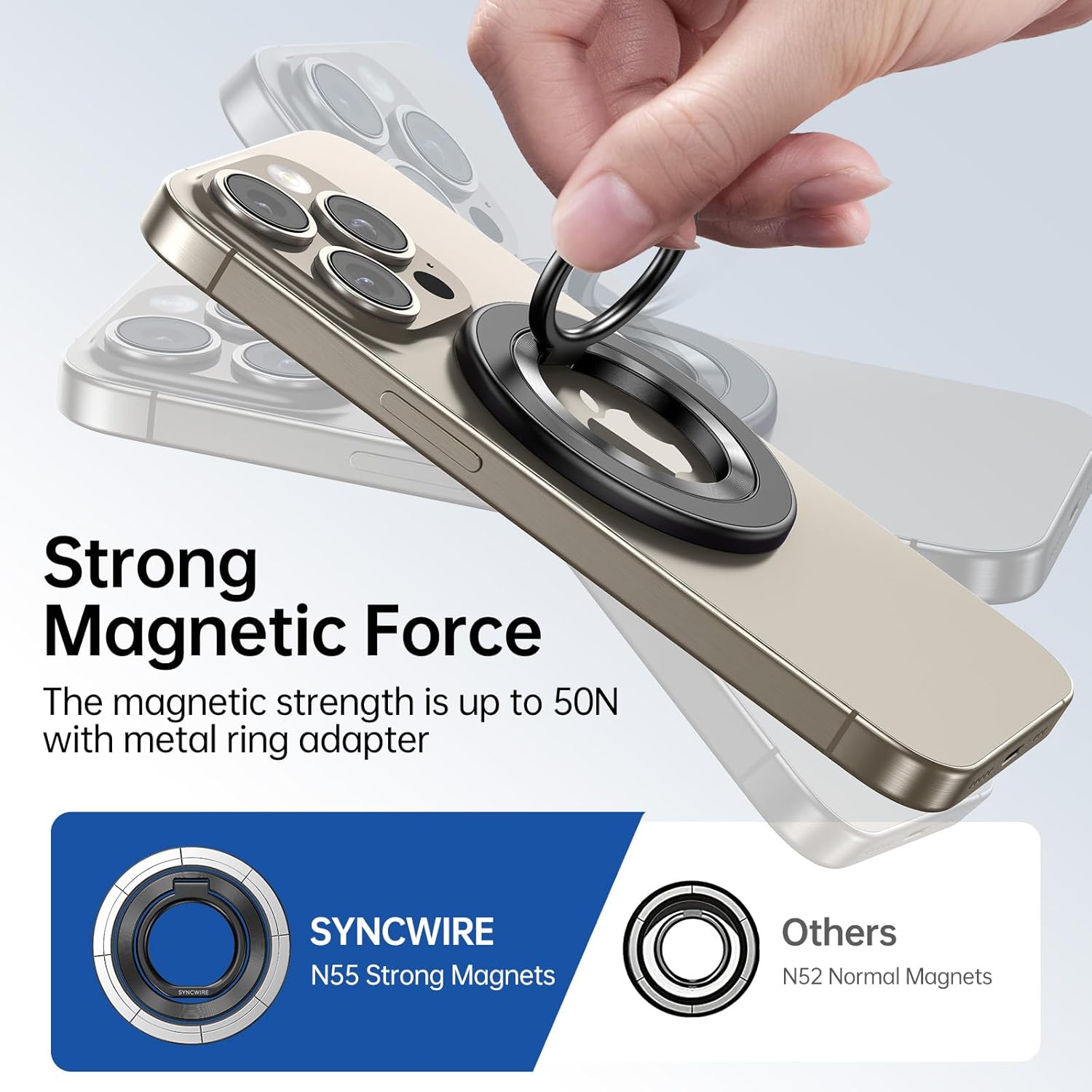 N55 Double Magnetic Phone Ring Grip Stand encalife