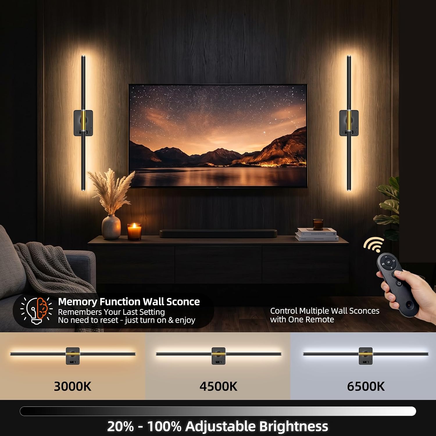 Cordless Rechargeable Wall Sconces With Remote Control encalife