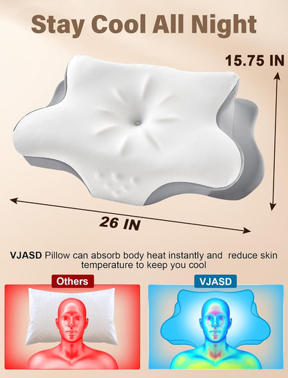 Side Sleeper Cervical Contour Memory Pillow encalife