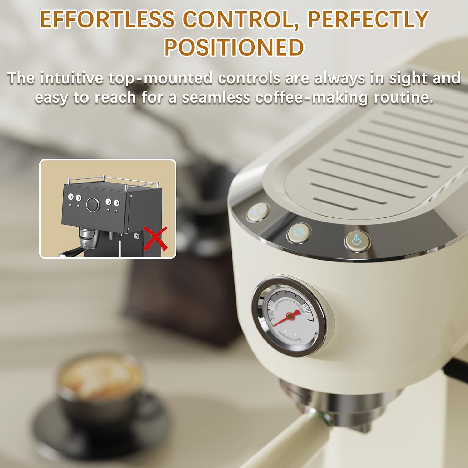 20-Bar Espresso Latte Cappuccino Machine with Frother encalife