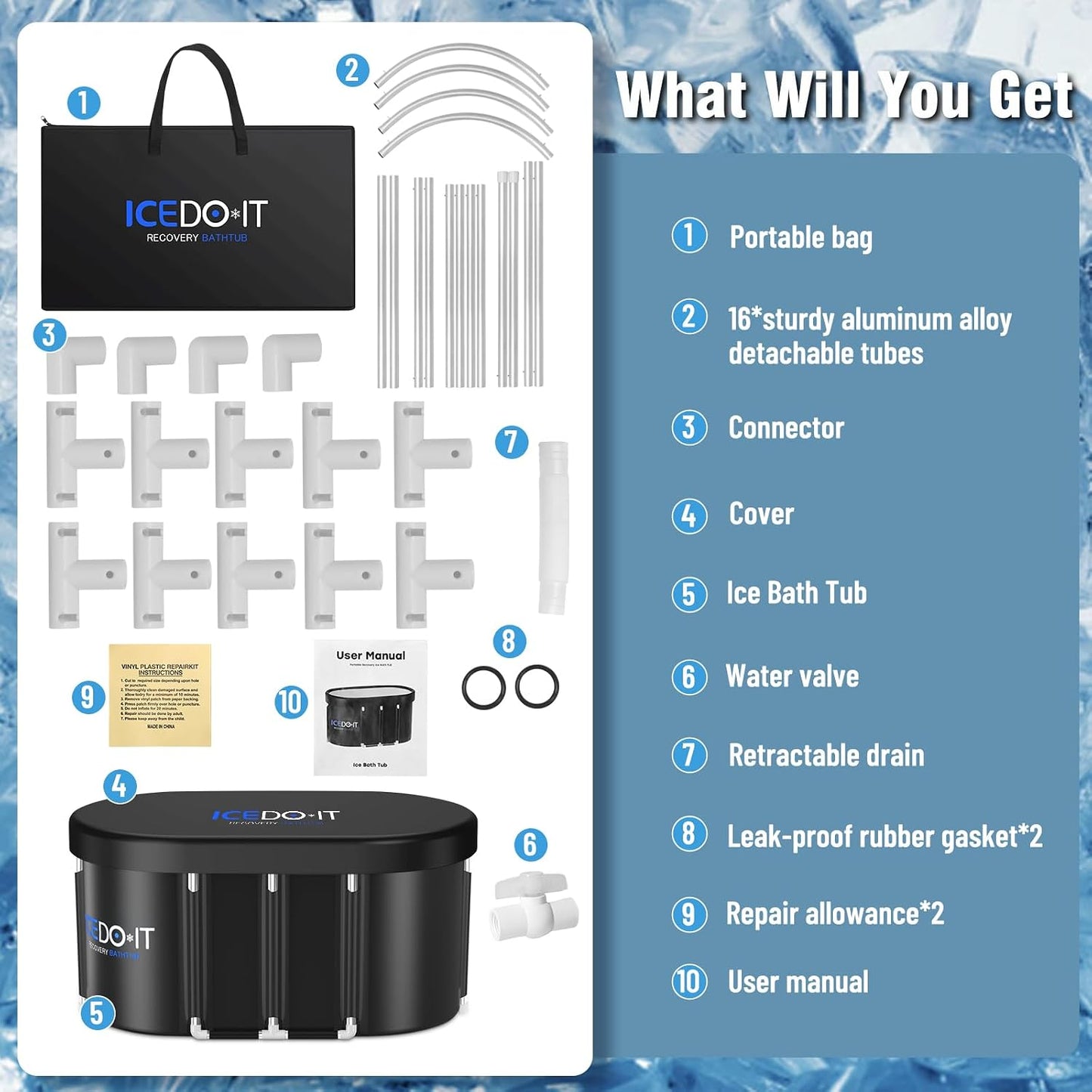 Portable Cold Plunge Tub for Muscle Recovery encalife