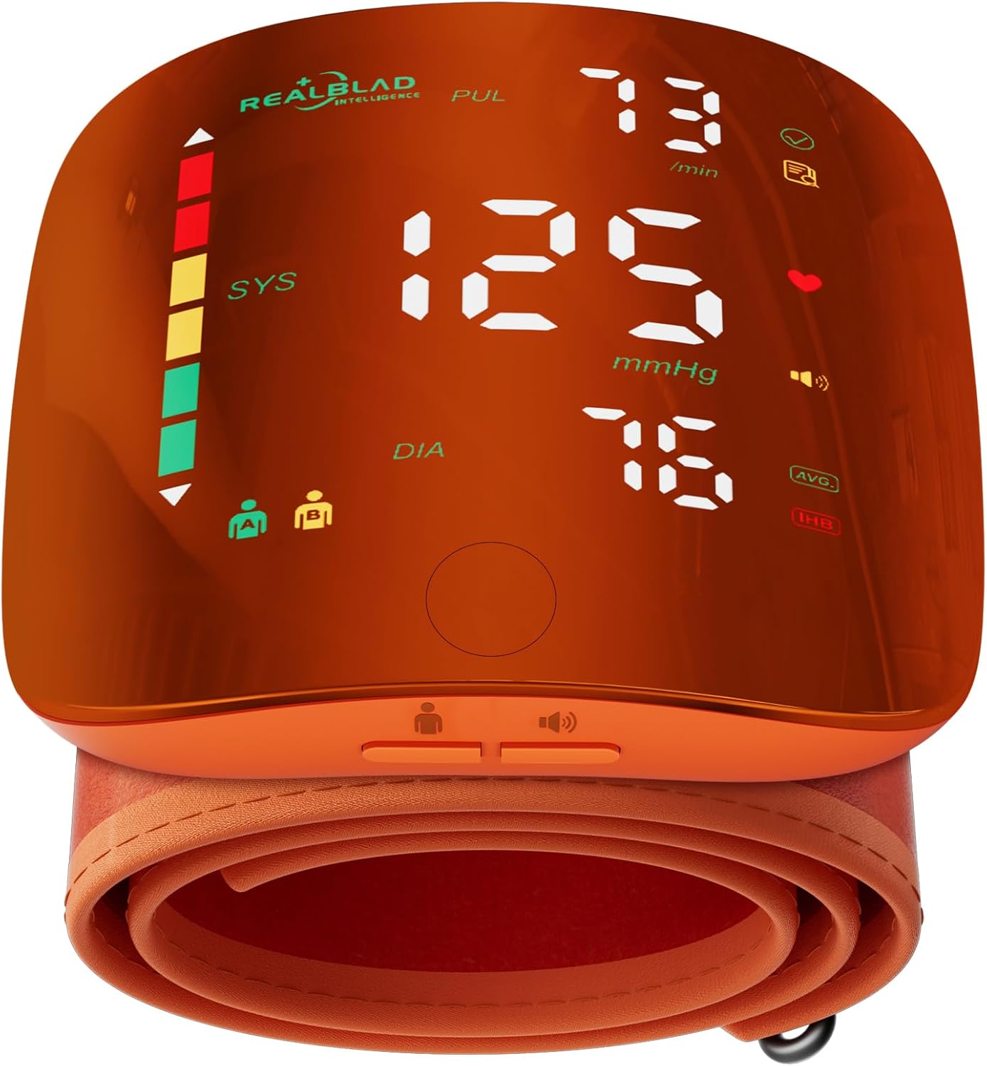 Rechargeable Wrist Blood Pressure Monitor LED Screen
