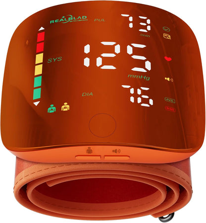 Rechargeable Wrist Blood Pressure Monitor LED Screen

