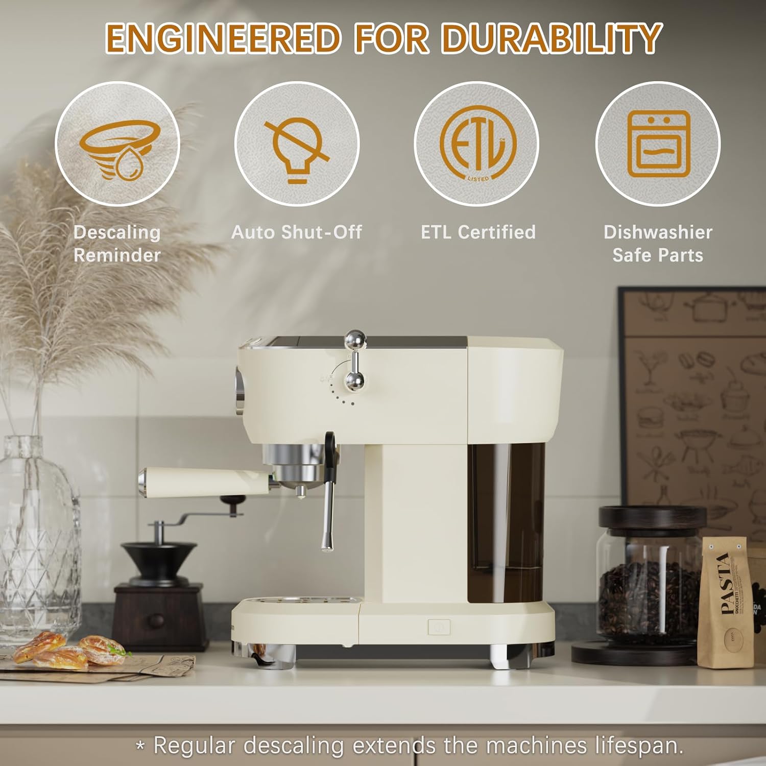 20-Bar Espresso Latte Cappuccino Machine with Frother encalife