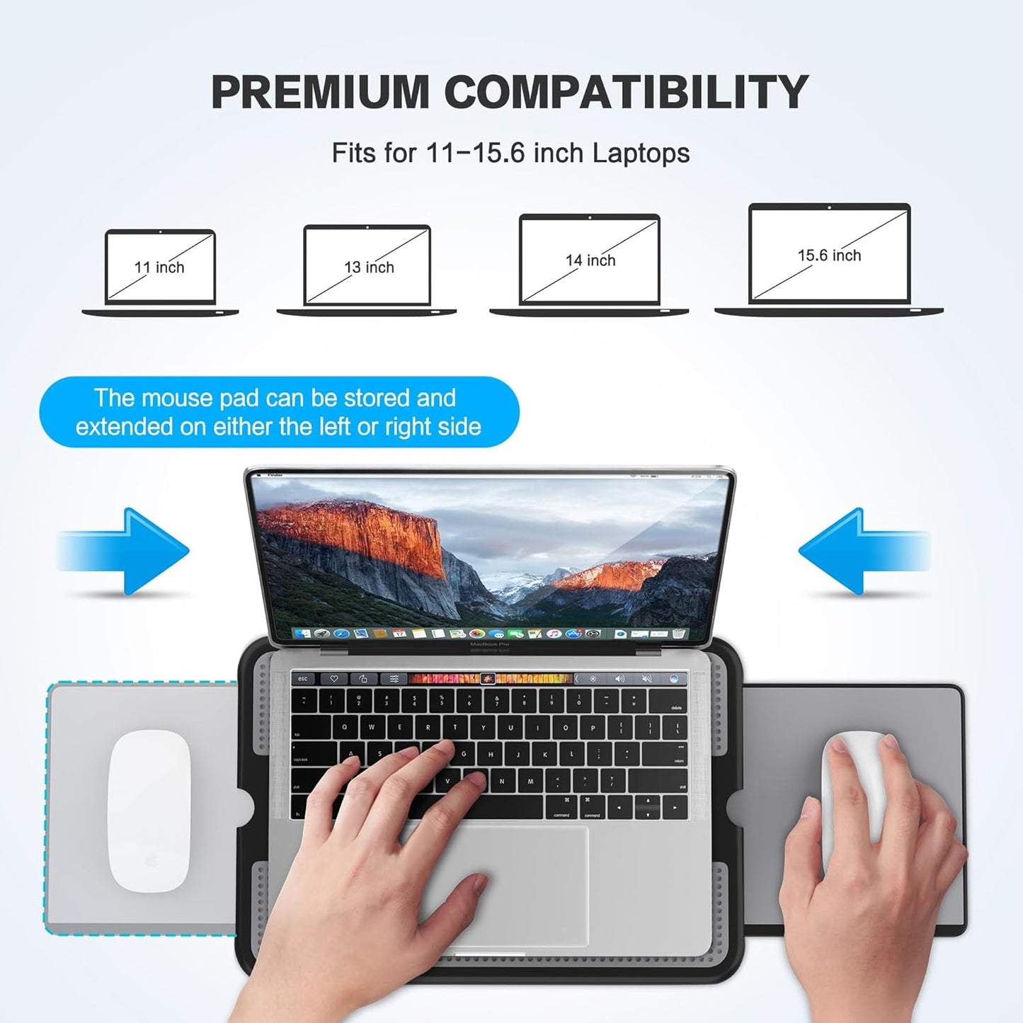 Portable Laptop Lap Desk Retractable Mouse Tray encalife