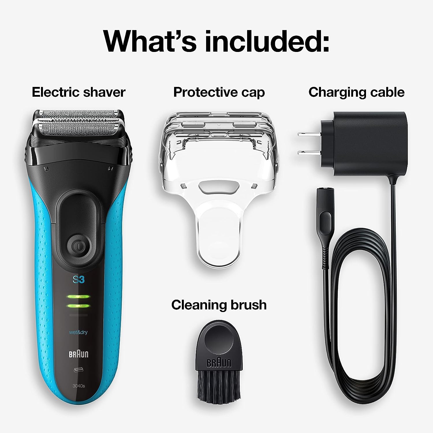 Braun Series 3 Electric Razor Men Wet Dry Shaver encalife
