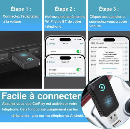 Wireless CarPlay Adapter Plug and Play encalife