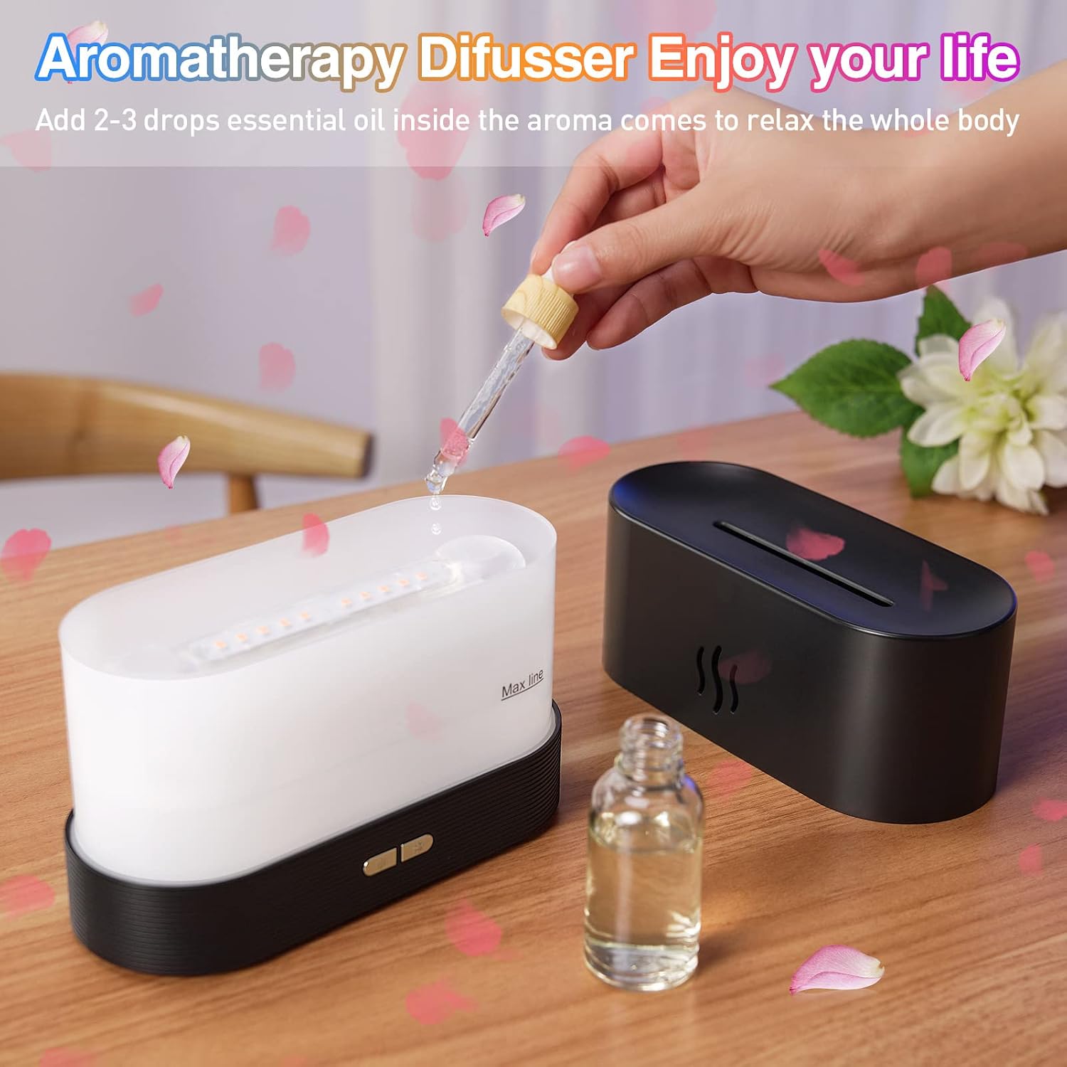 Colorful Flame Aroma Diffuser Humidifier I Auto-Off encalife