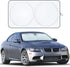 Cool car interior with windshield sun shade in use