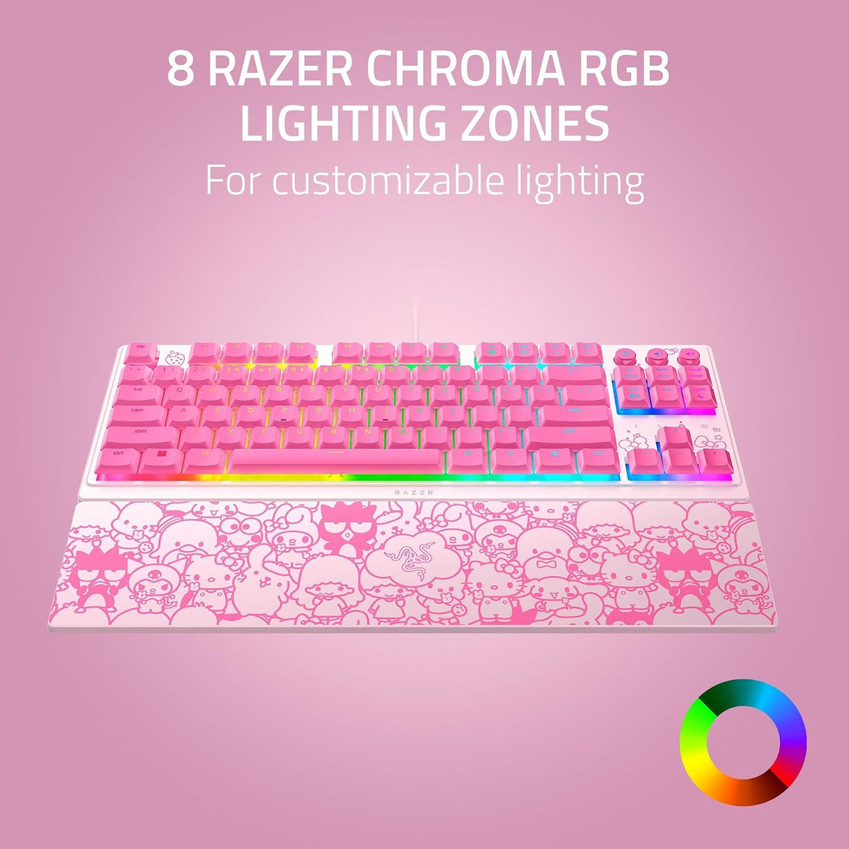 Gaming RGB Keyboard Low Profile Mechanical Pink encalife
