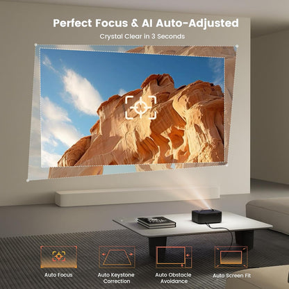 Portable 4K Smart Bedroom Projector encalife