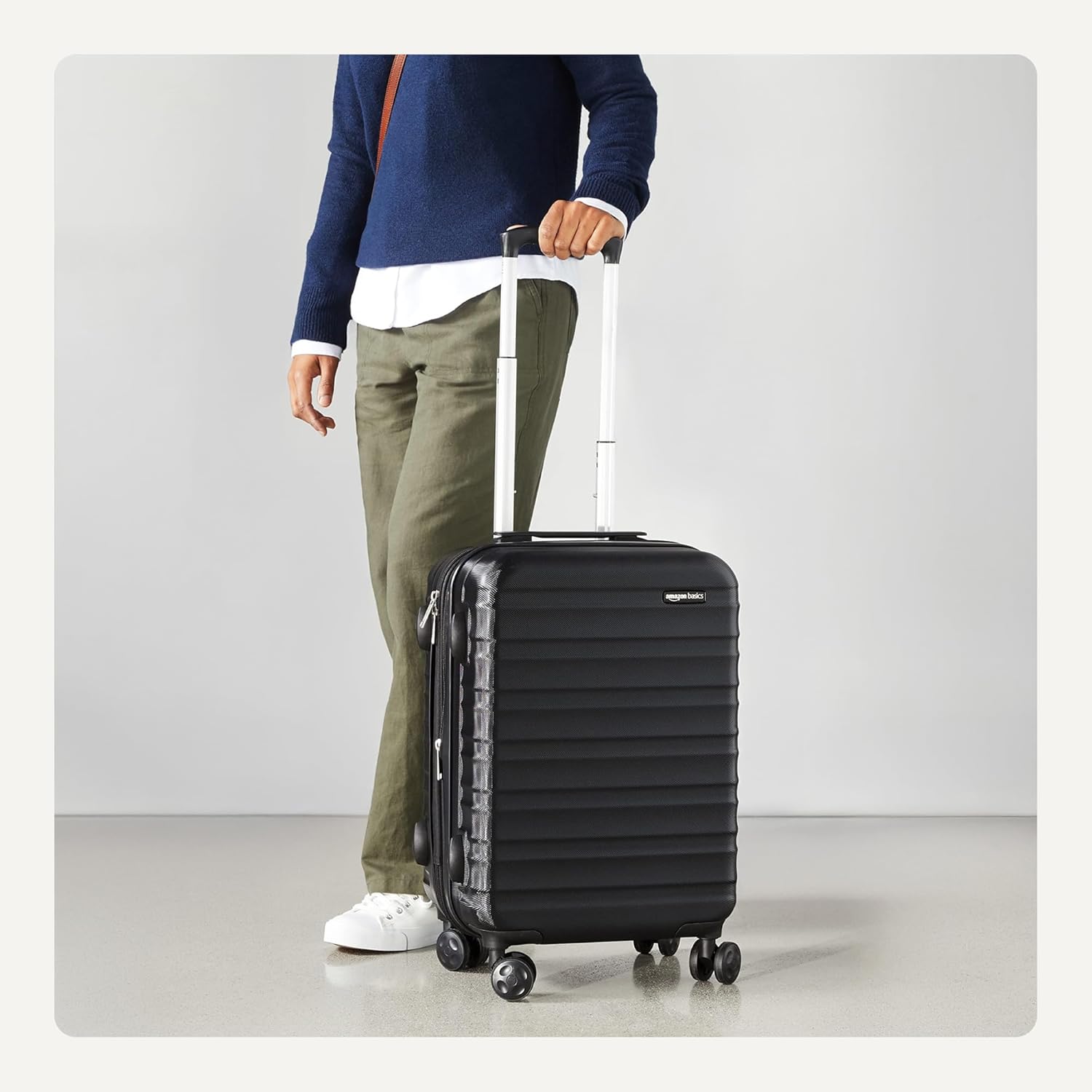 Basics 21-Inch Carry-On Luggage I Hardside Spinner Suitcase encalife