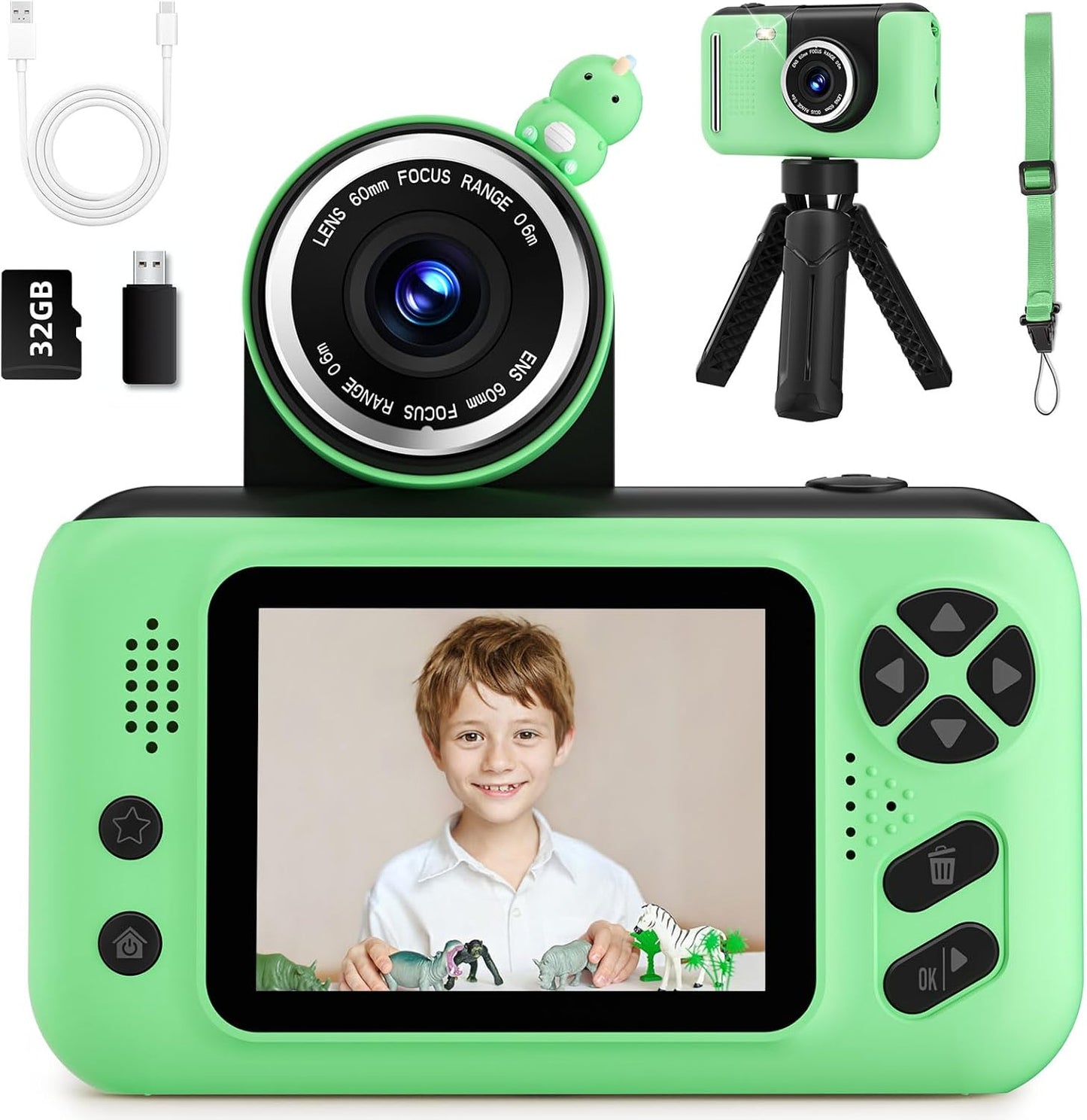 Kids Camera with 1080P Video & 32GB Card