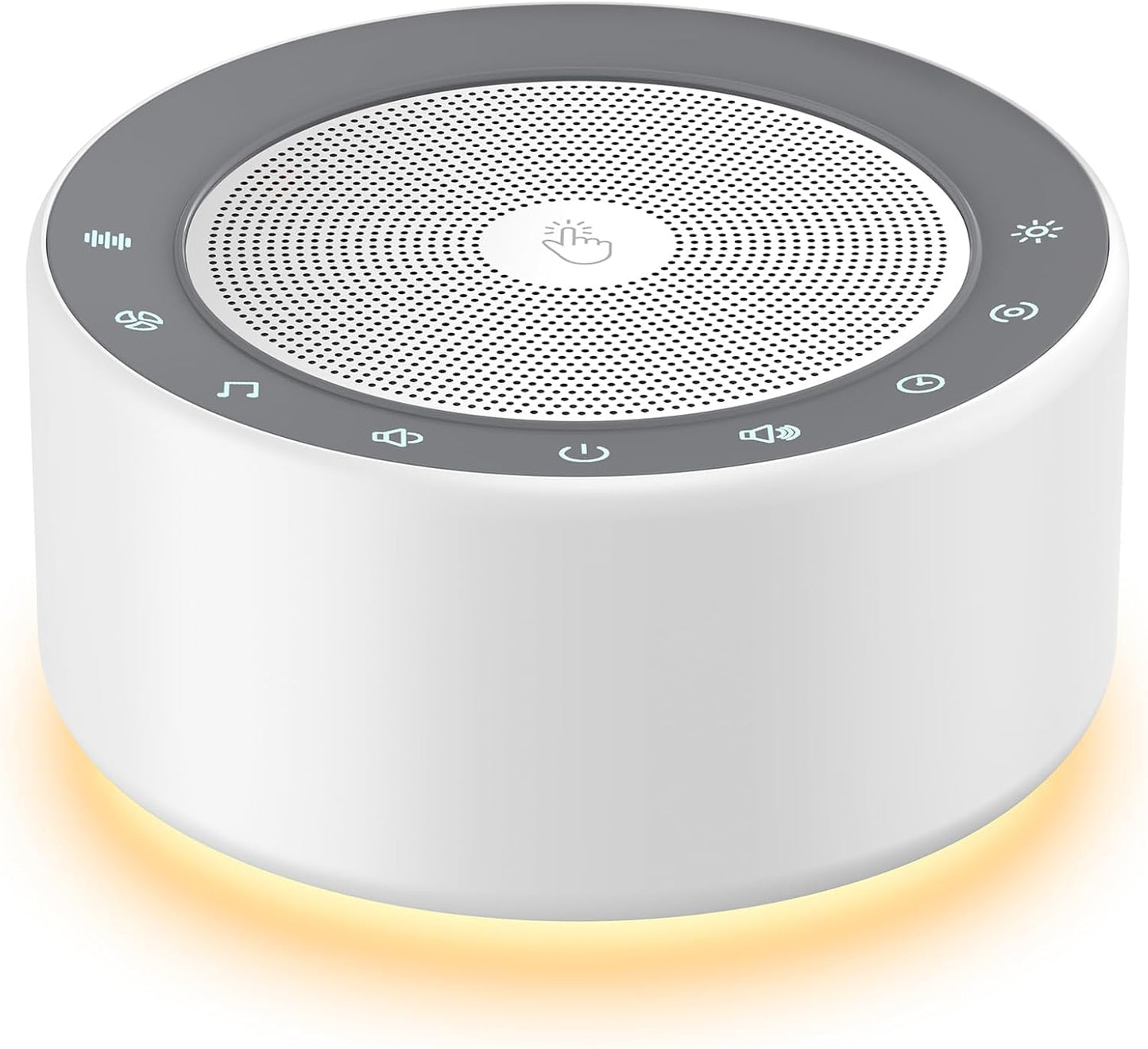 White noise machine with eight-color night light