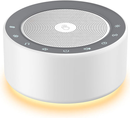 White noise machine with eight-color night light