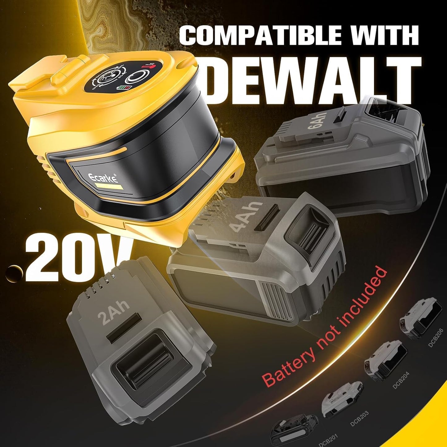 200W Power Inverter DeWalt Battery Portable encalife