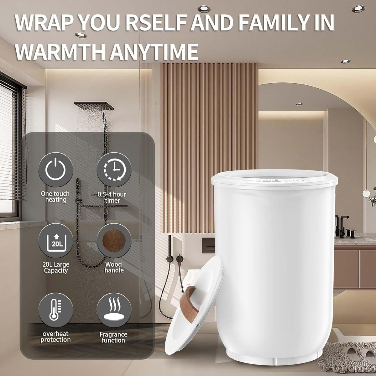 Large Heated Towel Warmer for Bathroom Comfort encalife