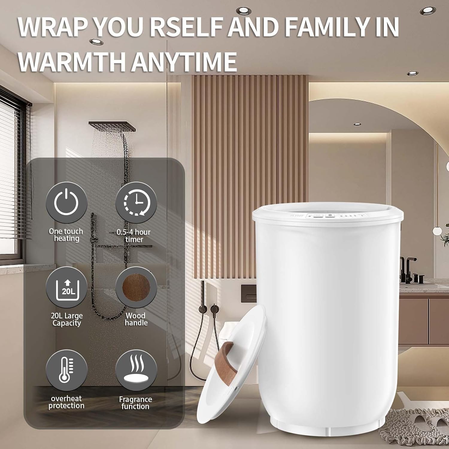 Large Heated Towel Warmer for Bathroom Comfort encalife
