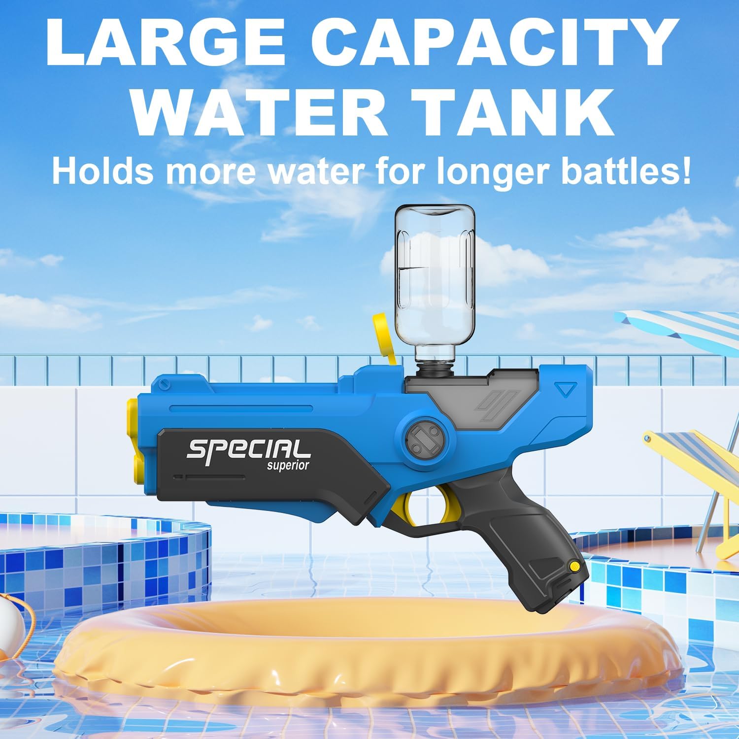 Electric Water Gun | LED Auto-Refill Long Range Blaster Toy encalife