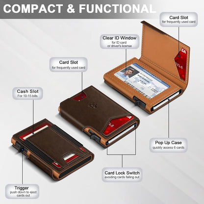 Slim Wallets for Men I Pop-Up Card Holder encalife