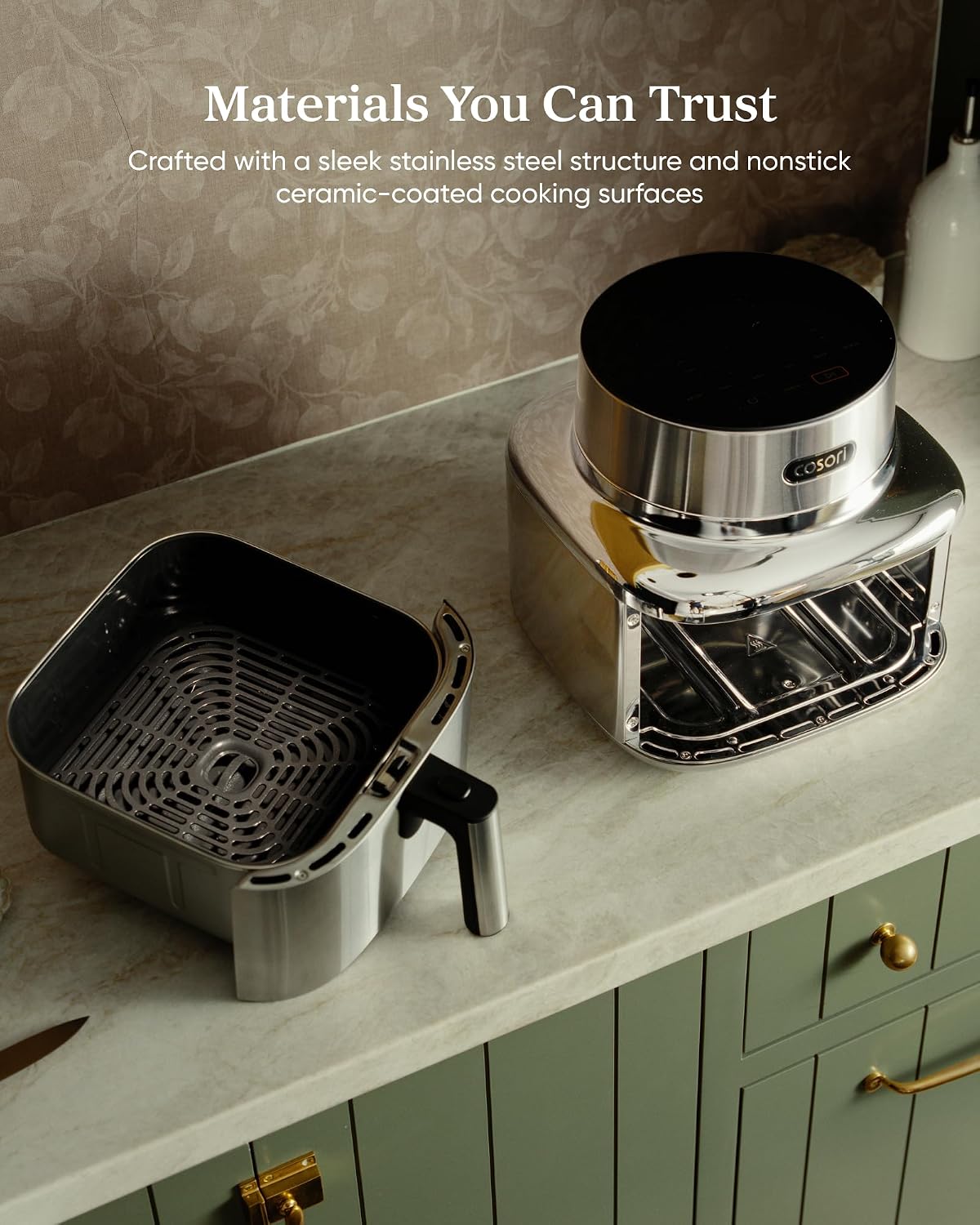 6.5-Quart Stainless Steel Smart Ceramic Air Fryer encalife