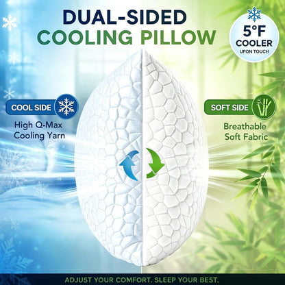 Side Sleeper Cooling Adjustable Memory Pillow encalife