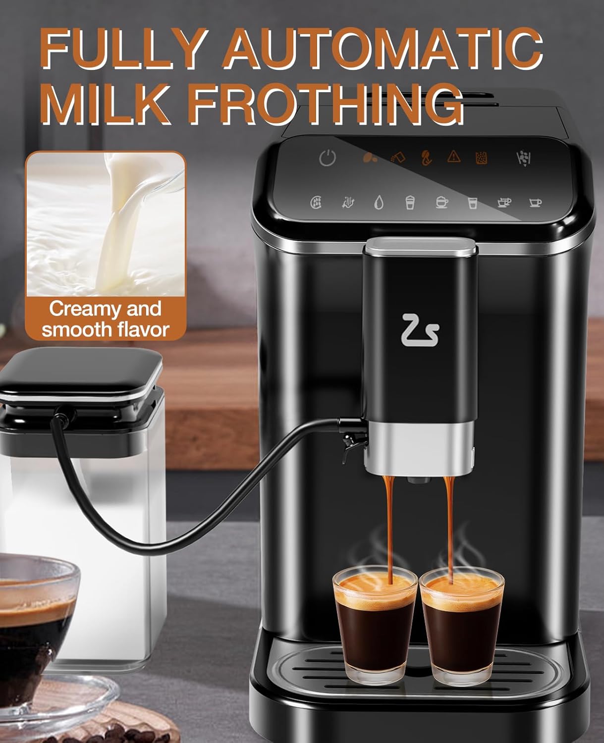 20 Bar Espresso Machine with Grinder &amp; Frother encalife