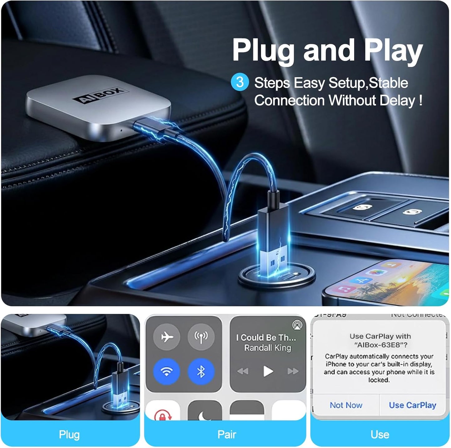 Encalife Wireless CarPlay AI Box Adapter encalife