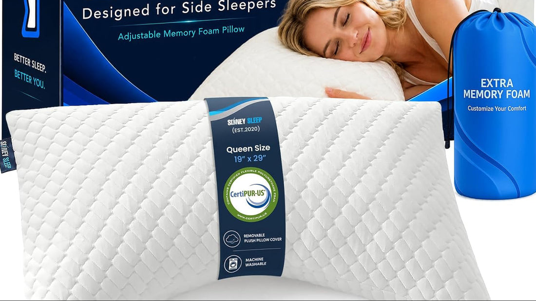 Side sleeper adjustable memory foam pillow with curved neck support