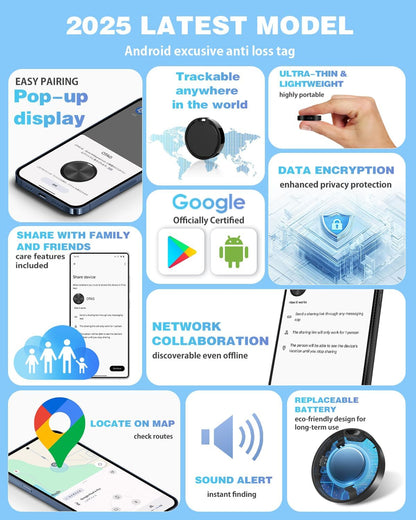 GPS Smart Tracker Tags Android Air Tag Alternative 4 Pack encalife
